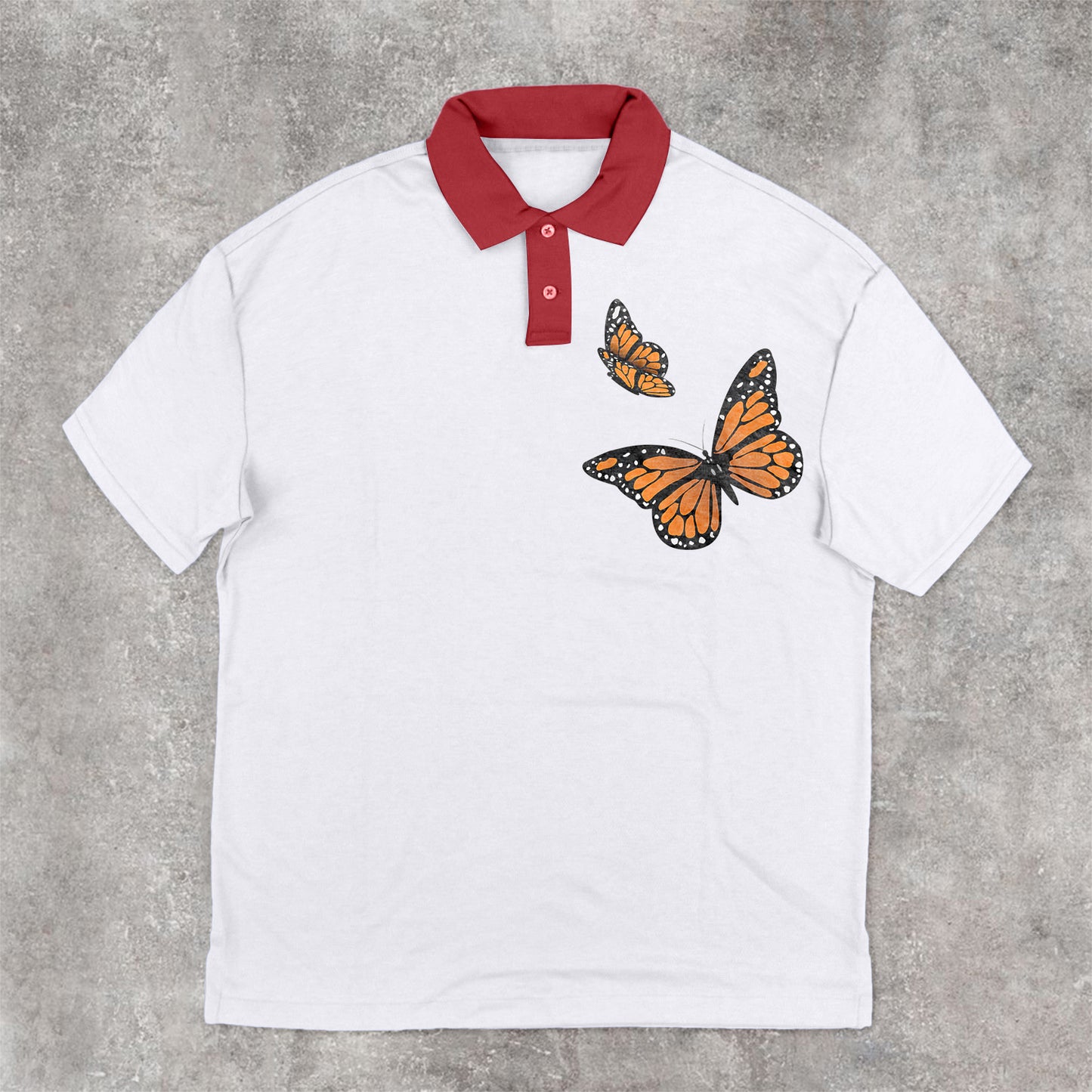 Preppy Fashion Vintage Butterfly Polo Shirt