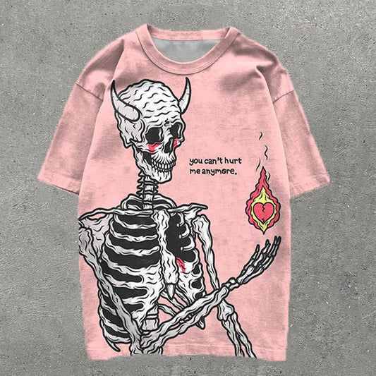 Casual Skull Print Short Sleeve T-Shirt