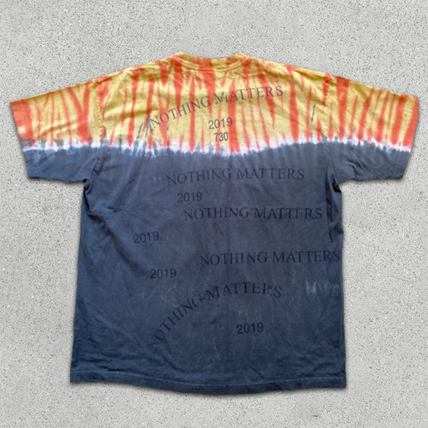 Skull graphic print tie-dye short-sleeve T-shirt