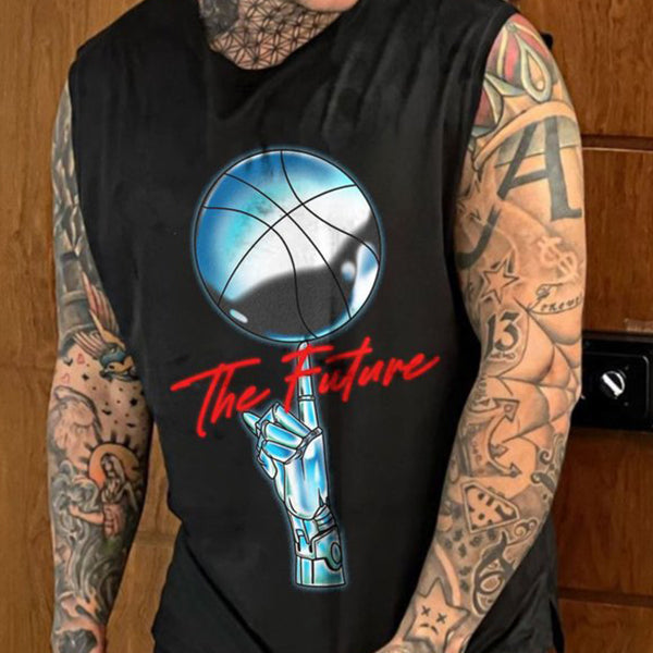 basketball graphic print vest