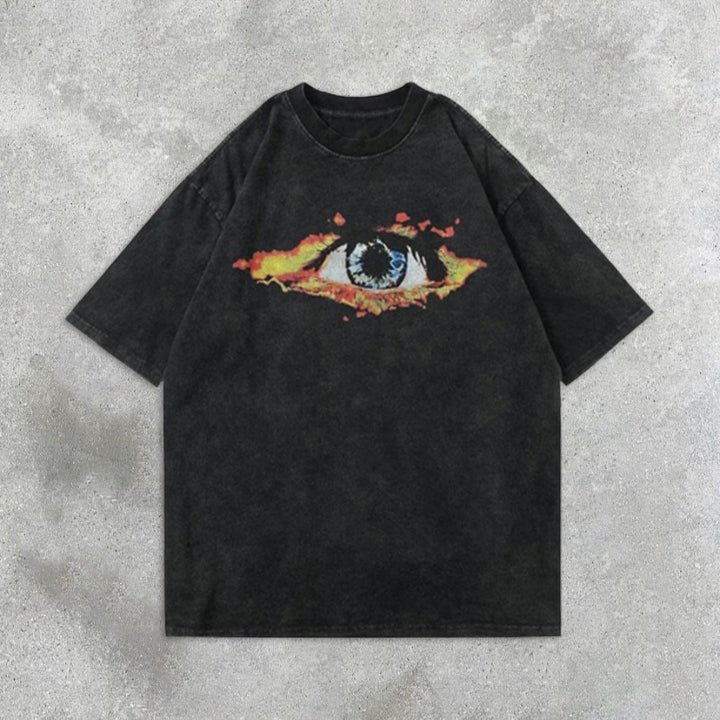Flame Eye Graphic Short Sleeve T-Shirt