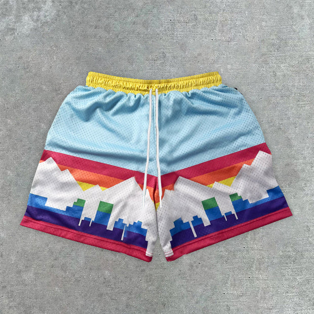 Stylish Colorblock College Sports Shorts