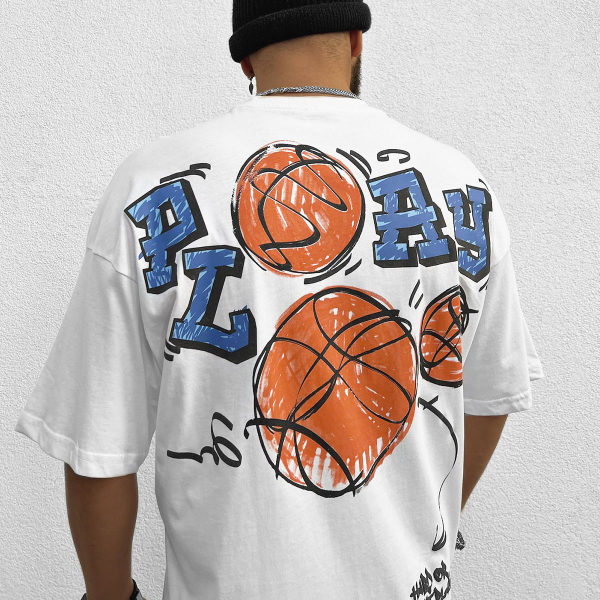 Stylish basketball style print T-shirt