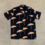 Vintage Print Seaside Resort Short Sleeve Shirt