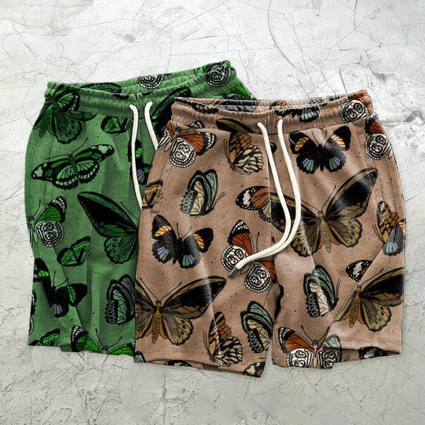 Retro butterfly fashion casual shorts