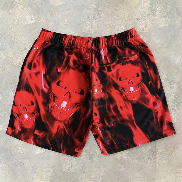 Statement Skull Street Style Casual Sports Shorts