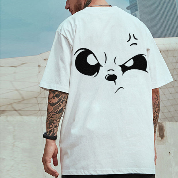 Street style cute print crew neck T-shirt