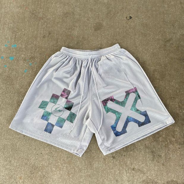 Retro casual trendy mesh shorts