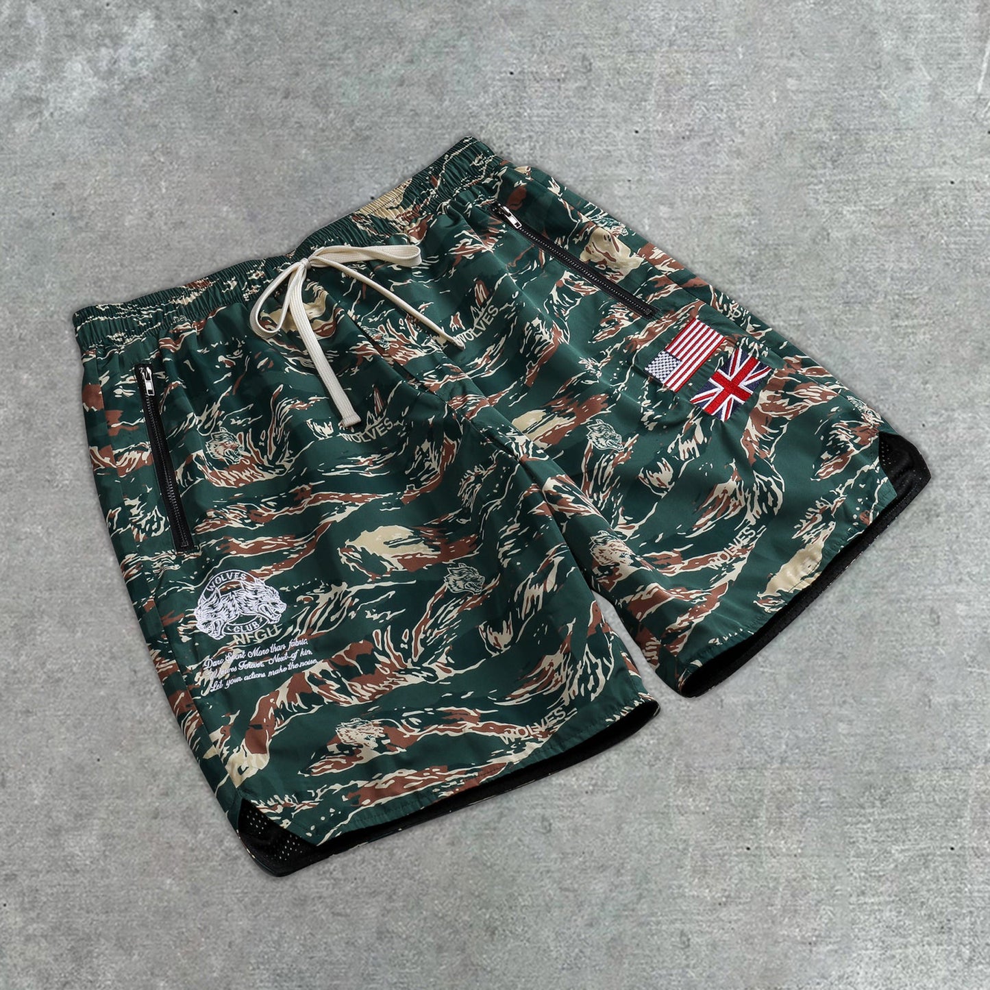 Personalized fashion camouflage fitness sports shorts