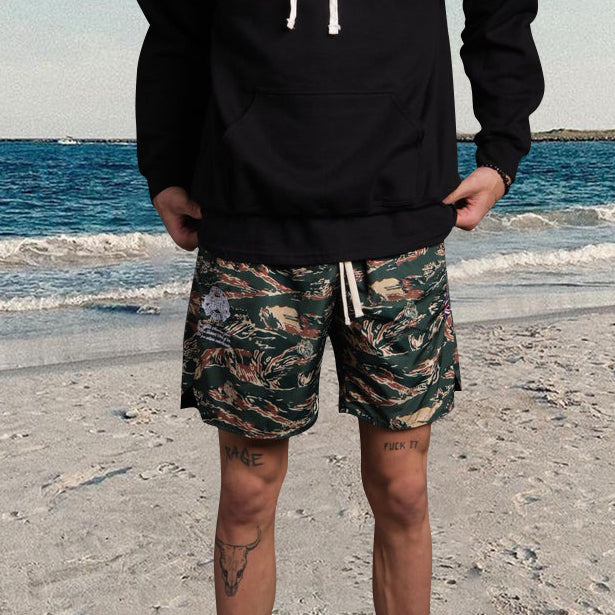 Personalized fashion camouflage fitness sports shorts