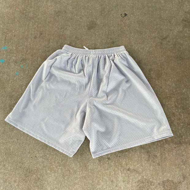 Trendy printed casual mesh shorts