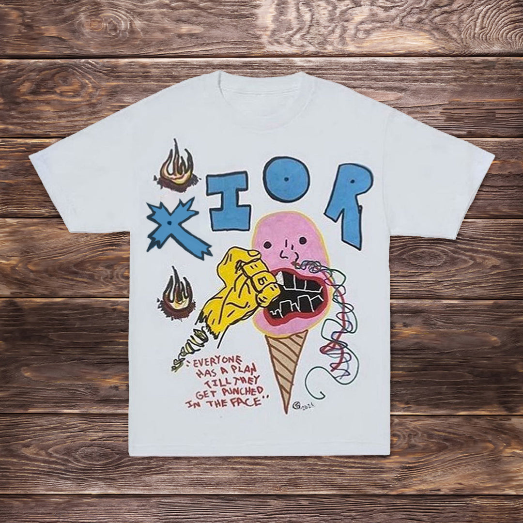 Personalized ice cream graffiti print T-shirt
