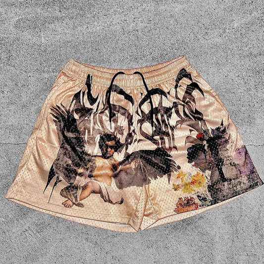 Retro Angel Tide Brand Mesh Shorts
