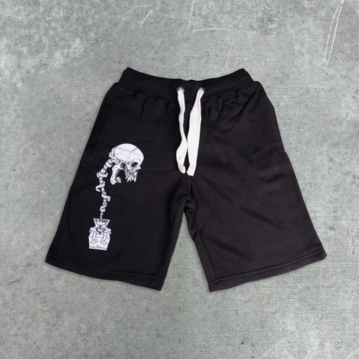 Skull graphic print shorts