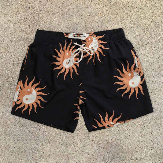 Sun Pattern Casual Vintage Beach Shorts
