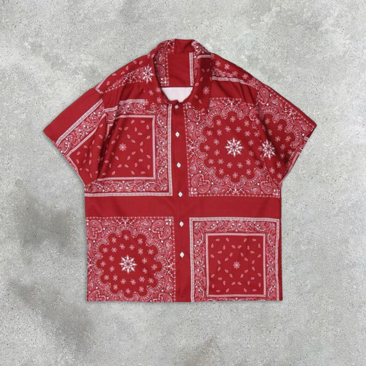 paisley graphic print short-sleeved shirt
