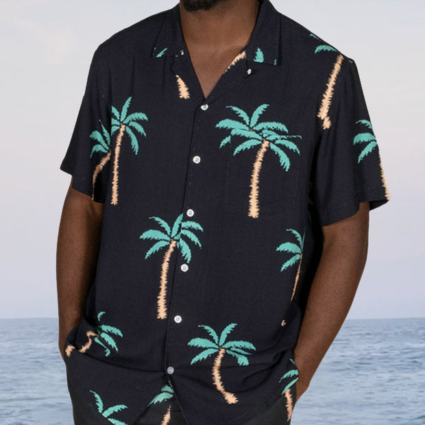 Vintage Coconut Pattern Beach Seaside Shirt