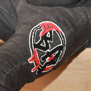 Street style trendy design printed slim-fit jeans