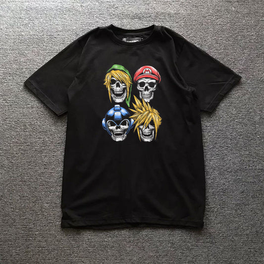 Gaming Skull Print Short Sleeve T-Shirt