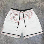 Casual Art Flower Fashion Loose Mesh Sports Shorts